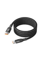 Ksix USB-C na USB-C kabel, 60W, magnetni, pleten, 1 m, črn