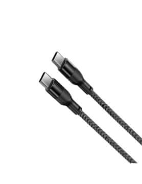 Ksix kabel USB-C na USB-C, 60 W, pleten, aluminijasta zlitina, 1 m, črn