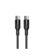 Ksix kabel USB-C na USB-C, 60 W, pleten, aluminijasta zlitina, 1 m, črn