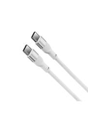 Ksix kabel USB-C na USB-C, 60 W, silikonski, aluminijasta zlitina, 1 m, bel