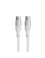 Ksix kabel USB-C na USB-C, 60 W, silikonski, aluminijasta zlitina, 1 m, bel
