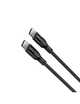 Ksix kabel USB-C na USB-C, 60 W, silikonski, aluminijasta zlitina, 1 m, črn