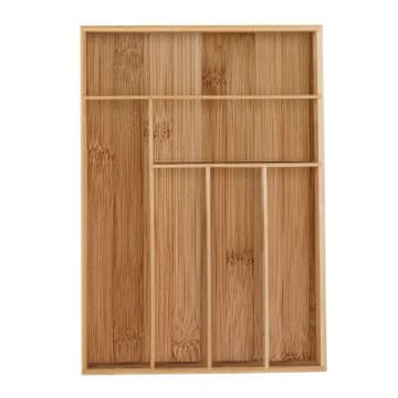 Northix Škatla za jedilni pribor iz bambusa s 6 predelki za enostavno organiziranje