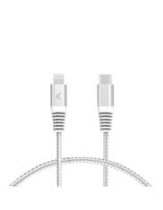 Ksix ultrahiter kabel USB-C na Lightning, 60W, pleten, ojačani konci, 2m, beli