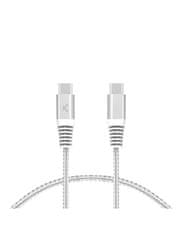 Ksix ultrahiter kabel USB-C na USB-C, 60W, pleten, ojačani konektorji, 2m, beli