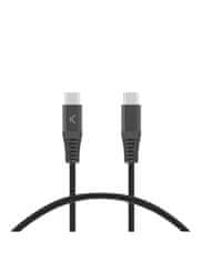 Ksix ultrahiter kabel USB-C na USB-C, 60W, pleten, ojačani konektorji, 2m, črn