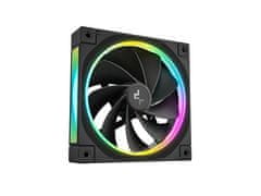 DEEPCOOL FL12R ventilator za ohišje, 120mm, z obrnjenimi lopaticami, ARGB PWM, črn (R-FL12R-BKAPN1-G)