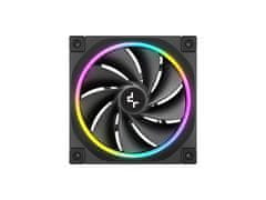 DEEPCOOL FL12R ventilator za ohišje, 120mm, z obrnjenimi lopaticami, ARGB PWM, črn (R-FL12R-BKAPN1-G)