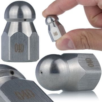 OEM Šoba 040 1+3 za Kanalizacijsko Čiščenje – 1/4""F, 4 Odp., 350 bar, 155°C, Inox | Za Tlačni Čistilnik