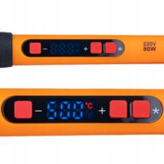 Rosfix Spajkalnik Set 80w LCD – Spajkalnik s Fluksom, 6 Konicami, Odstranjevalcem Konic, Pinceto | 180–500 °C