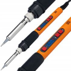 Rosfix Spajkalnik Set 80w LCD – Spajkalnik s Fluksom, 6 Konicami, Odstranjevalcem Konic, Pinceto | 180–500 °C