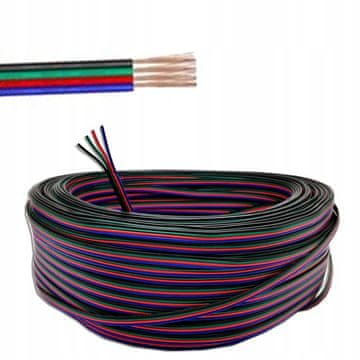 OEM Kabel RGB 4x0,35 mm² – 22AWG, 1 m, TC-Baker, PVC Izolacija | Za LED RGB Trakove | 4-Barvne Žile, Nizka Napetostna Izguba