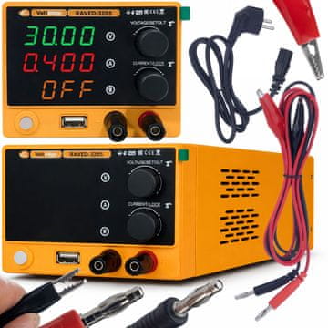 Rosfix VoltEdge RAVED-3205 – Laboratorijski Napajalnik DC | 0-32V | 0-5A | USB QC 18W | Kompakten | CV/CC | Digitalni Zaslon