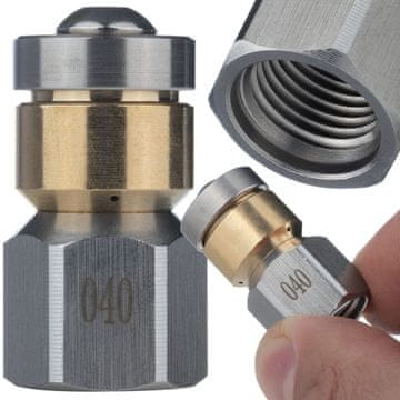 Rosfix Obrotna Glava N11 za Kanalizacijsko Čiščenje – 1/4"" F, 3 Šobe, 350 bar, 155°C, Inox/Medenina