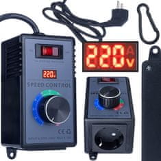 Rosfix Regulator Napetosti 4000W – Za Motorje, Grelnike, Svetila | 230V, 10A, Zaslon, Gumb, 120×65×55 mm