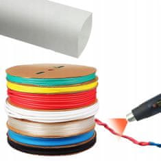 Rosfix Termoskrčljiva Cevka – Bela Cev 2 Mm, 1 M | 2:1, -30~125°C, 1000V, UV, Nepreventivna, Samougasljiva