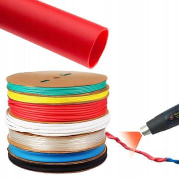 OEM Rdeča Toplokrčljiva Cev 3.5 Mm – 2:1 Krčenje, 1 M, 1000V, -30~125°C, Neprepustna | Samougasljiva, UV Odporna