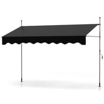 Northix Zložljiva tenda, brez vrtanja, nastavljiva višina, 300 cm, črna