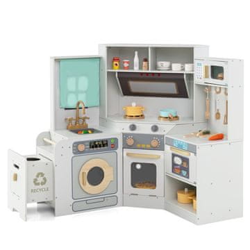 Northix Kotna lesena kuhinja 118x59x93 cm MDF siva