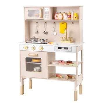 Northix Nastavljiva lesena kuhinja 99 cm z lučmi zvoki