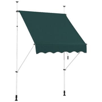 Northix 150 cm nastavljiva UV-odporna balkonska markiza zelena
