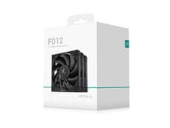 DEEPCOOL FD12 ventilator za ohišje, 3-v-1, 120 mm, PWM, črn (R-FD12-BKNPN3-G)
