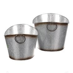 Autronic Embalaža za rože Metal flower box. Set of 2. Design with roses. (OK6389)