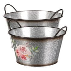 Autronic Embalaža za rože Metal flower box, set of 2. Rose design. (OK6386)