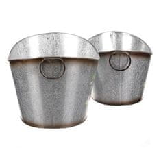 Autronic Embalaža za rože Metal flower box. Set of 2. Design with roses. (OK6389)