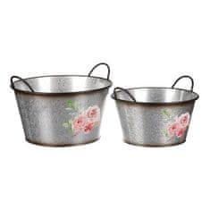 Autronic Embalaža za rože Metal flower box, set of 2. Rose design. (OK6386)