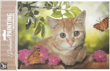 CRAFT ID Diamantna poslikava na deski Maček 29x21cm
