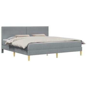 Vidaxl Konstrukcija postelje Svetlo siva 200 x 200 cm Poliester