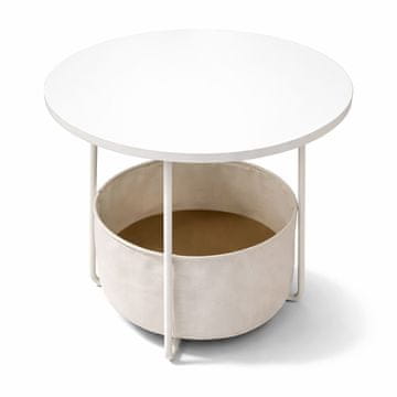 Northix Okrogla stranska mizica s košaro za shranjevanje kovina 45x45x50 cm