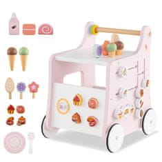 Northio Lesena otroška hojica s shrambo - roza, Montessori igrača, 32x35x42 cm, MDF