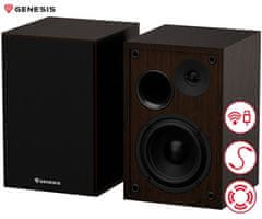 Genesis ARSEN 302BT računalniški zvočniki, Bluetooth 5.3, rjavi
