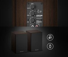 Genesis ARSEN 302BT računalniški zvočniki, Bluetooth 5.3, rjavi