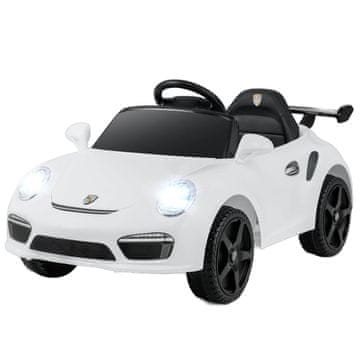 Northix 12V otroški električni avtomobilček z daljinskim upravljalnikom, bel, Porsche, 30 kg nosilnost