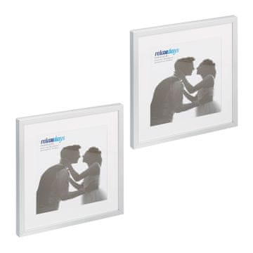 Northix Okvir za slike 38,5 x 38,5 cm Komplet 2 kosov s paspartujem za sodoben dizajn