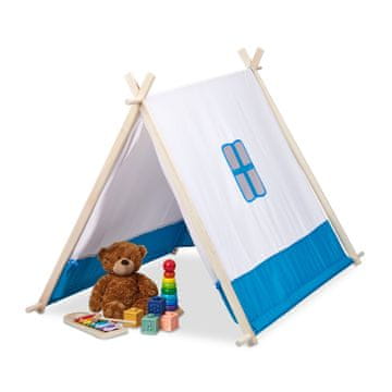 Northix Otroški tipi igralni šotor z lesenim okvirjem in oknom