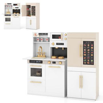 Northix Otroški kuhinjski komplet z interaktivnim učnim plakatom, svetlobni in zvočni učinki, 60 x 31 x 95 cm