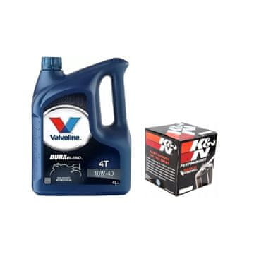 Valvoline olje + oljni filter Durablend 10w40; Kn Kn204 Yamaha Honda Kawasaki OVDURABL10W404LKN204