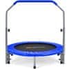 Ø101 cm zložljiv mini trampolin, fitnes trampolin z višinsko nastavljivim ročajem, modra + črna