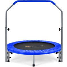 Northix Ø101 cm zložljiv mini trampolin, fitnes trampolin z višinsko nastavljivim ročajem, modra + črna