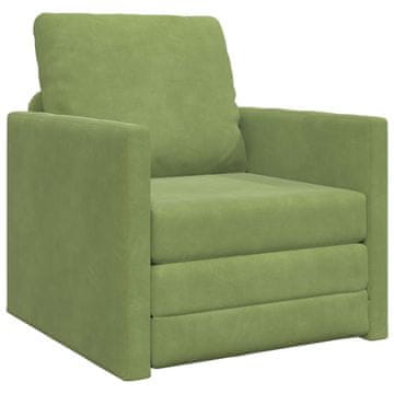 Vidaxl Sofa postelja Svetlo zelena 74 x 77 x 81 cm Žamet