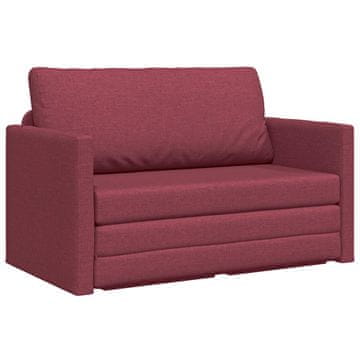 Vidaxl Sofa postelja 110cm Vinorodna rdeča blago