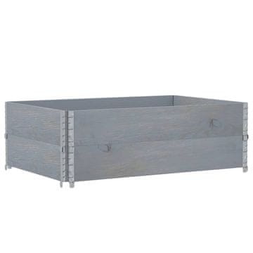 Vidaxl Paletni okvirji 2 kosa sivi 120x80 cm trdna borovina