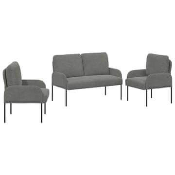 Vidaxl Sedežne garniture 3 szt. Temno siva 115 x 56 x 80 cm Vezani les