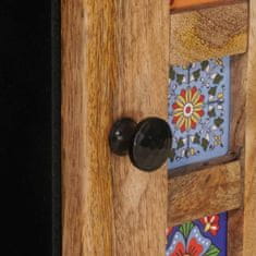 Vidaxl Strani šal s polico Naravna 90 x 33 x 75 cm Masiven les manga