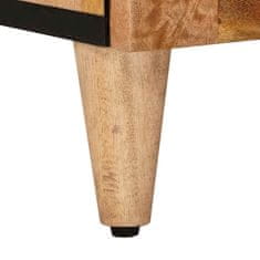 Vidaxl Strani šal s polico Naravna 90 x 33 x 75 cm Masiven les manga