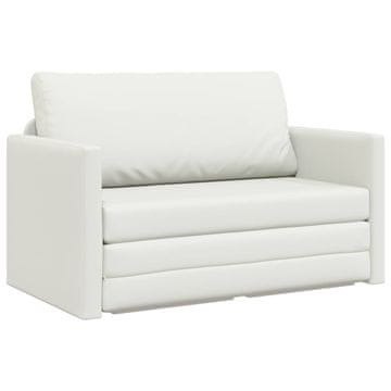 Vidaxl Sofa postelja Bela 124 x 71 x 78 cm Umetno usnje